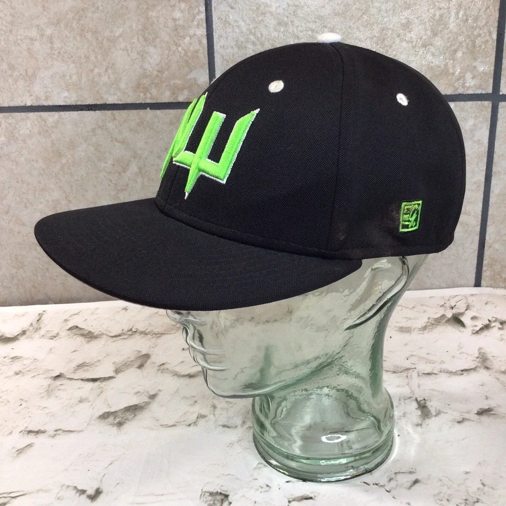 Gametech Black Hat Ball Cap Fitted Sz L Green Markings The‎ Game Pro